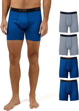 32 Degrees Men??s 4 Pack Cool Active Boxer Brief | Anti-Odor | Quick Drying | 4-Way Stretch