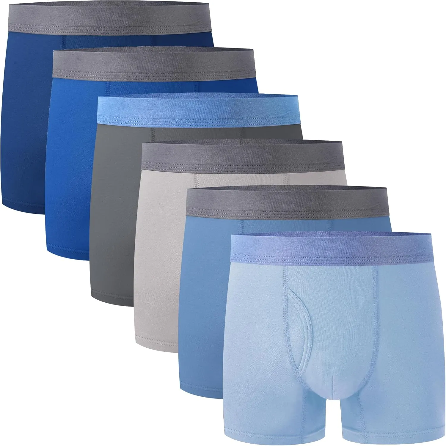 BAMBOO COOL Boys' Boxer Briefs 6-18Y Underwear Moisture-Wicking Lightweight and Ultra Soft 6-Pack