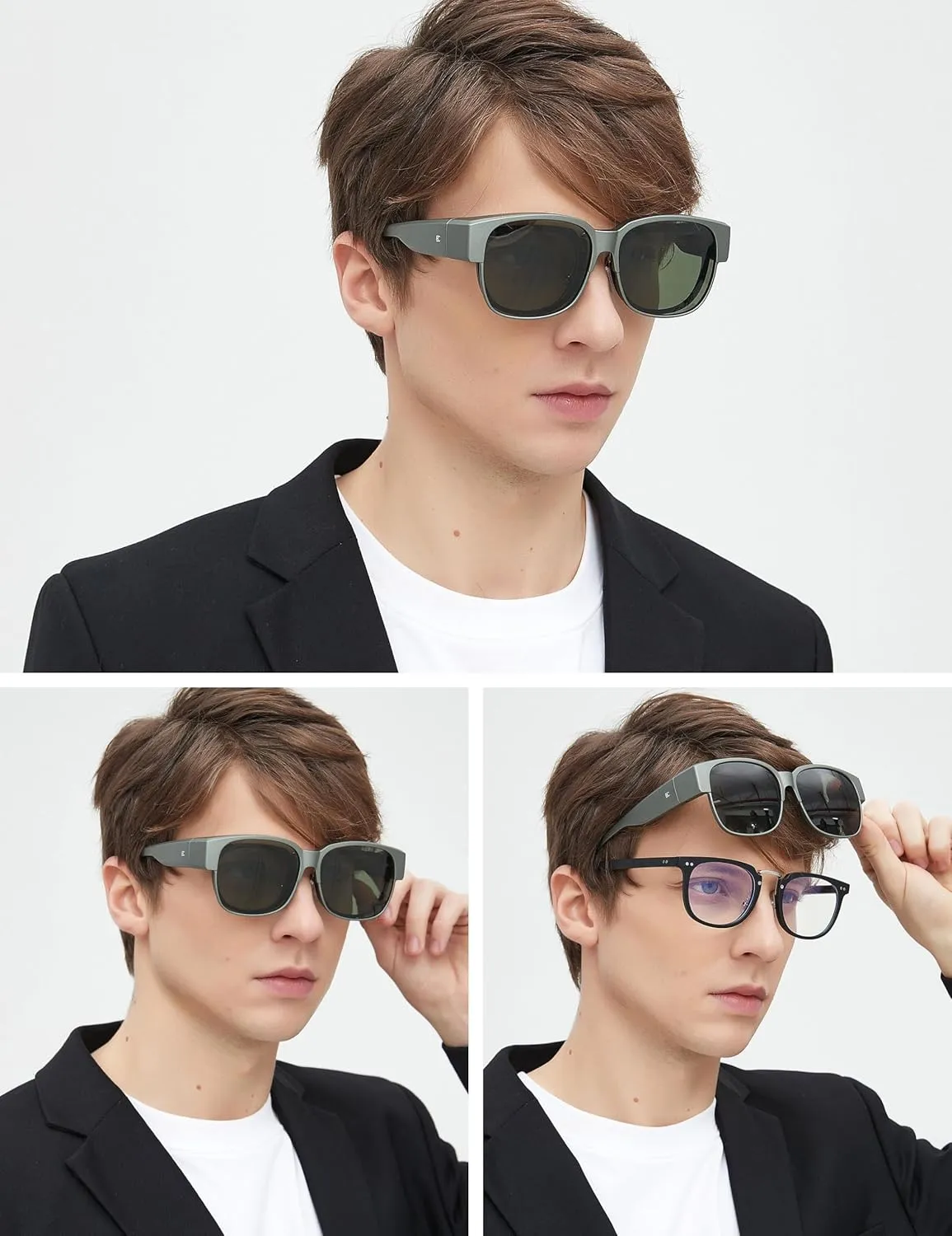 BIRCEN Polarized Fit Over Sunglasses: Wear Over Glasses Sunglasses Wrap Around Fitover Shades for Men Women UV Protection
