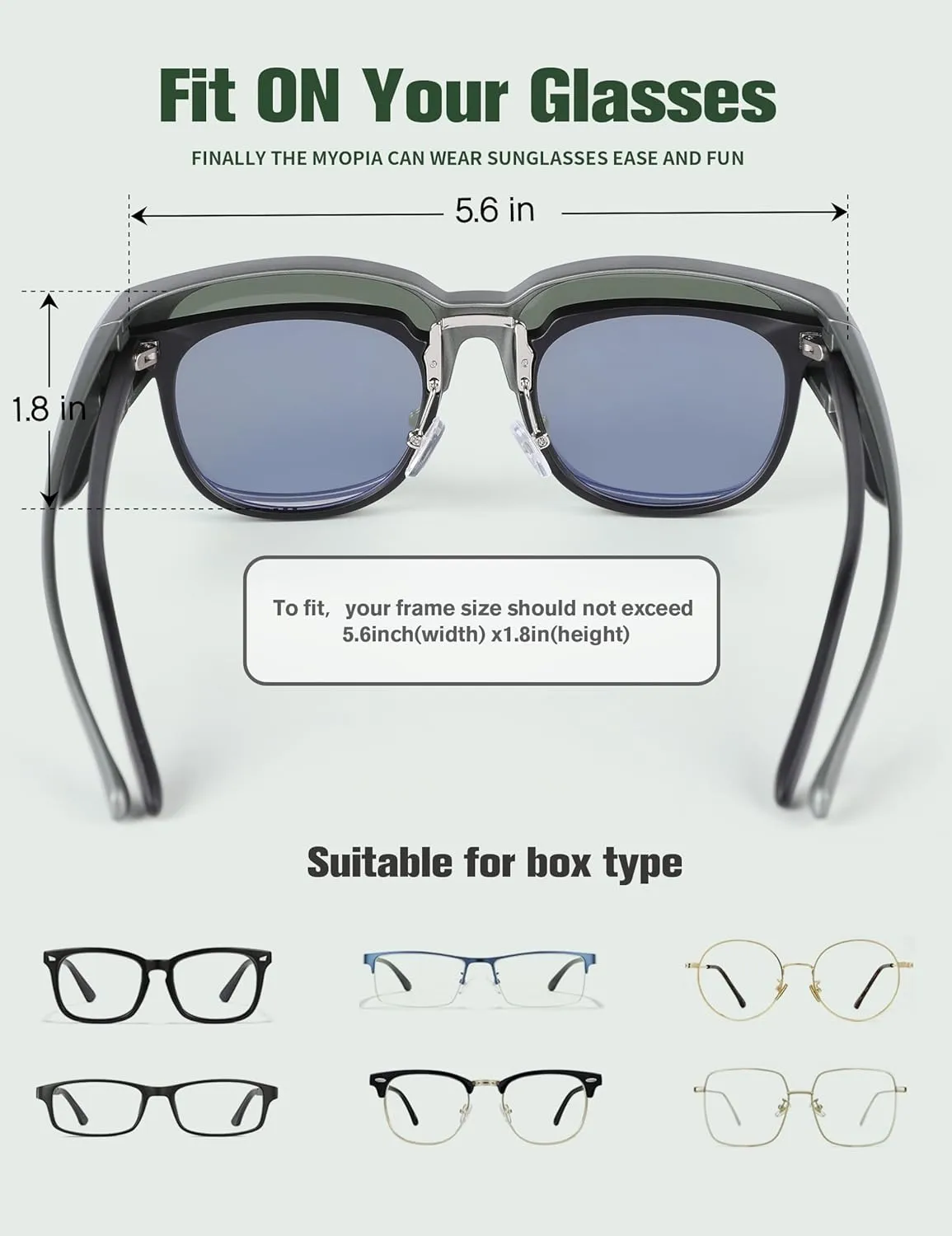 BIRCEN Polarized Fit Over Sunglasses: Wear Over Glasses Sunglasses Wrap Around Fitover Shades for Men Women UV Protection