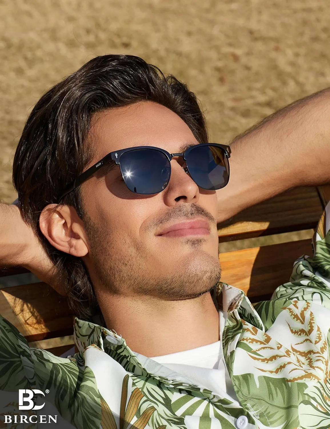 BIRCEN Polarized Sunglasses for Men UV - Protection Classic Shades for Driving Sports Fishing with Al-Mg Metal Frame