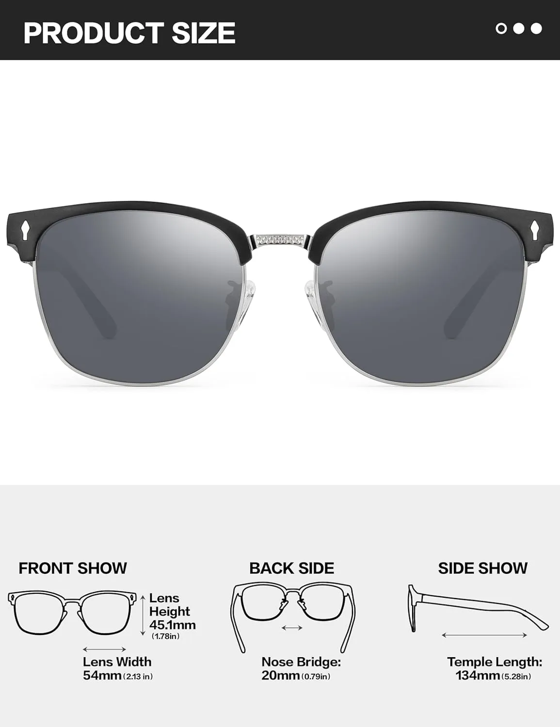 BIRCEN Polarized Sunglasses for Men UV - Protection Classic Shades for Driving Sports Fishing with Al-Mg Metal Frame