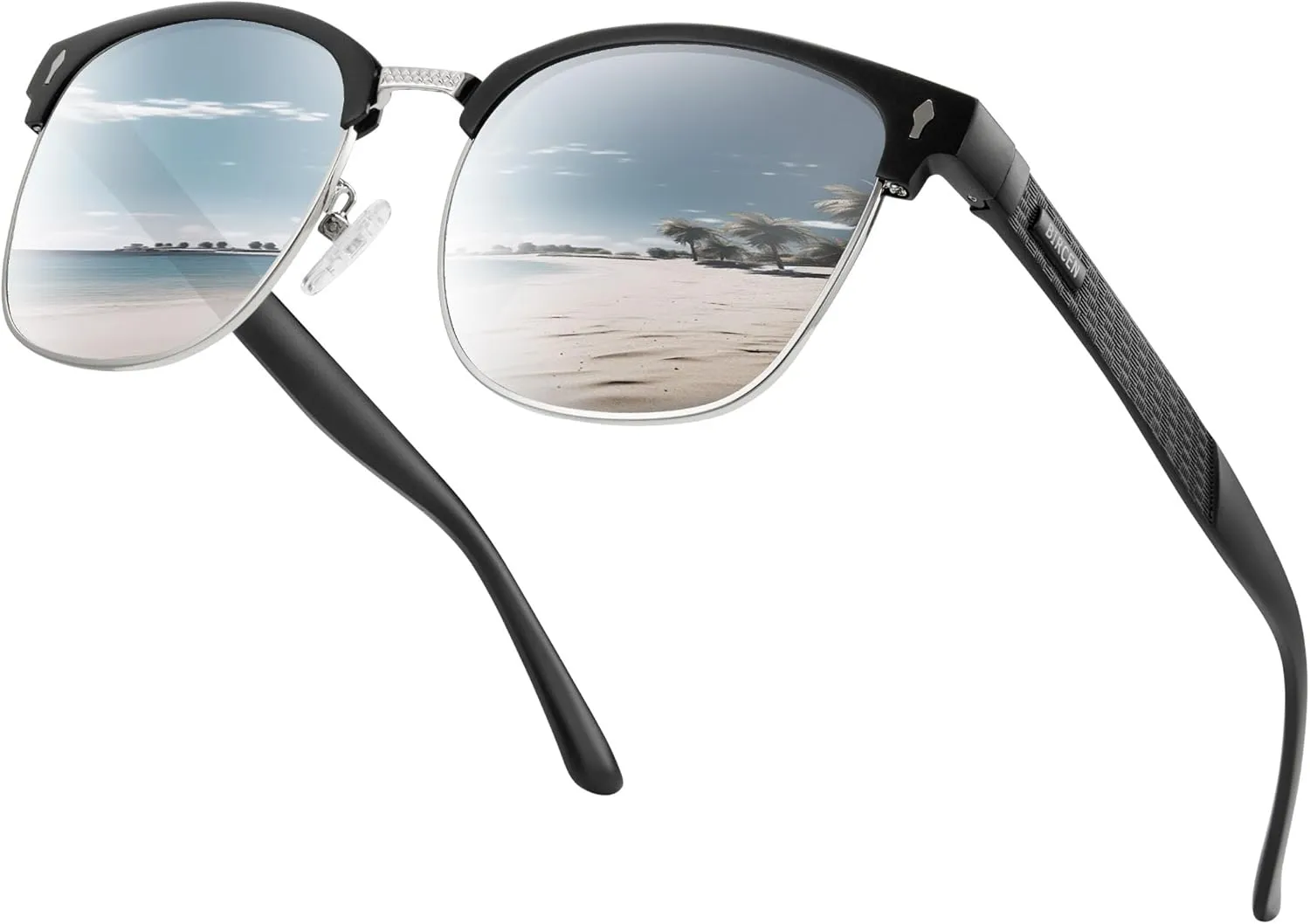 BIRCEN Polarized Sunglasses for Men UV - Protection Classic Shades for Driving Sports Fishing with Al-Mg Metal Frame