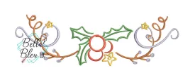 Christmas Holly Swag Swirl Machine Embroidery Design