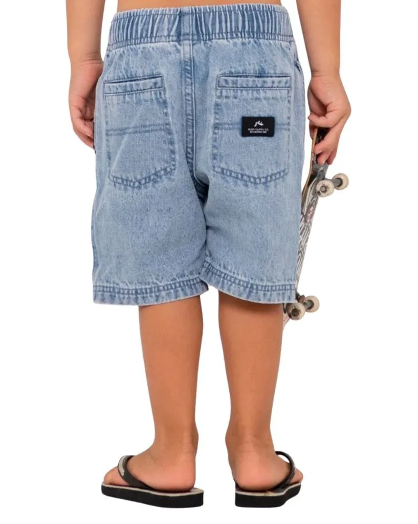 Manila Folder Denim Elastic Short Runts