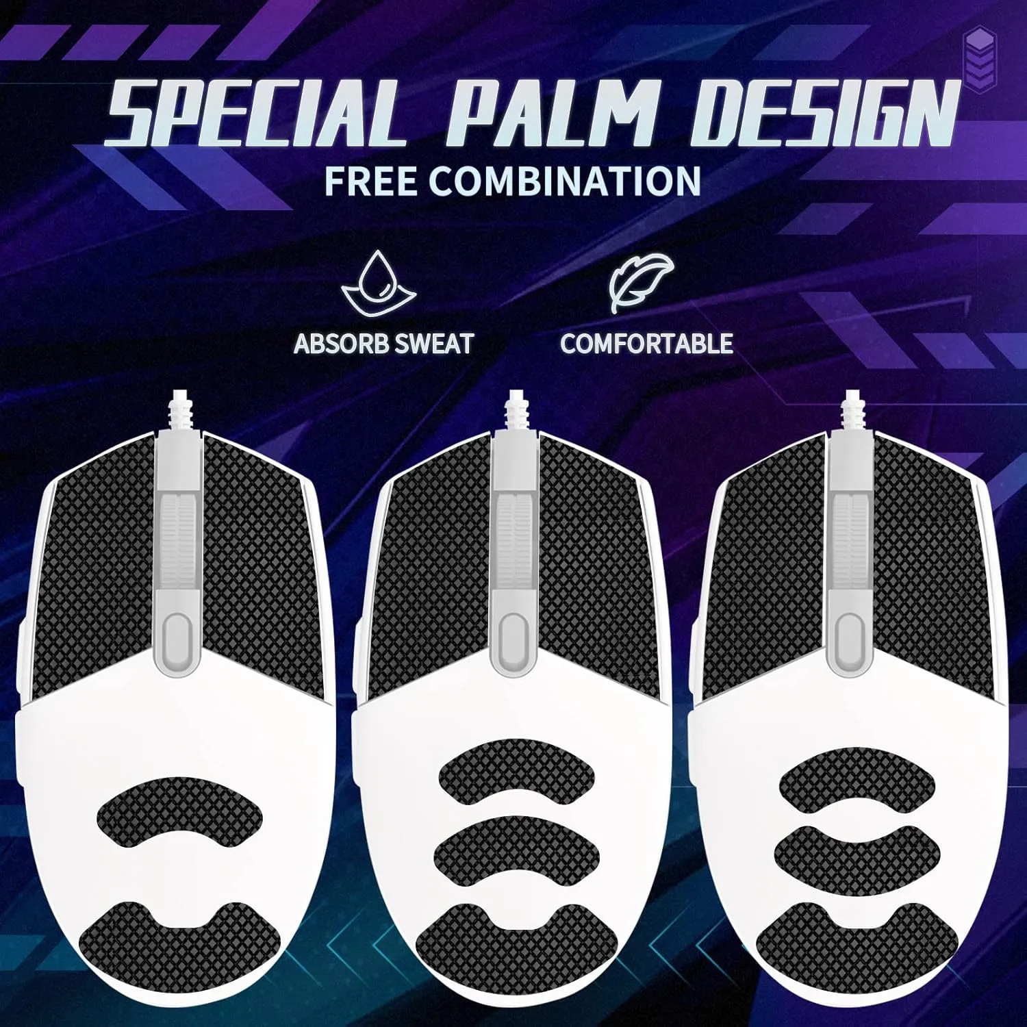 Mouse Anti Slip Grip Tape Compatible with Logitech G102 / G203 / G304 / G305 / G Pro Wired Gaming Mouse, Palm Sweat Absorption, Thin 0.5mm, Cut to Fit, Easy to Apply, Mouse Skin