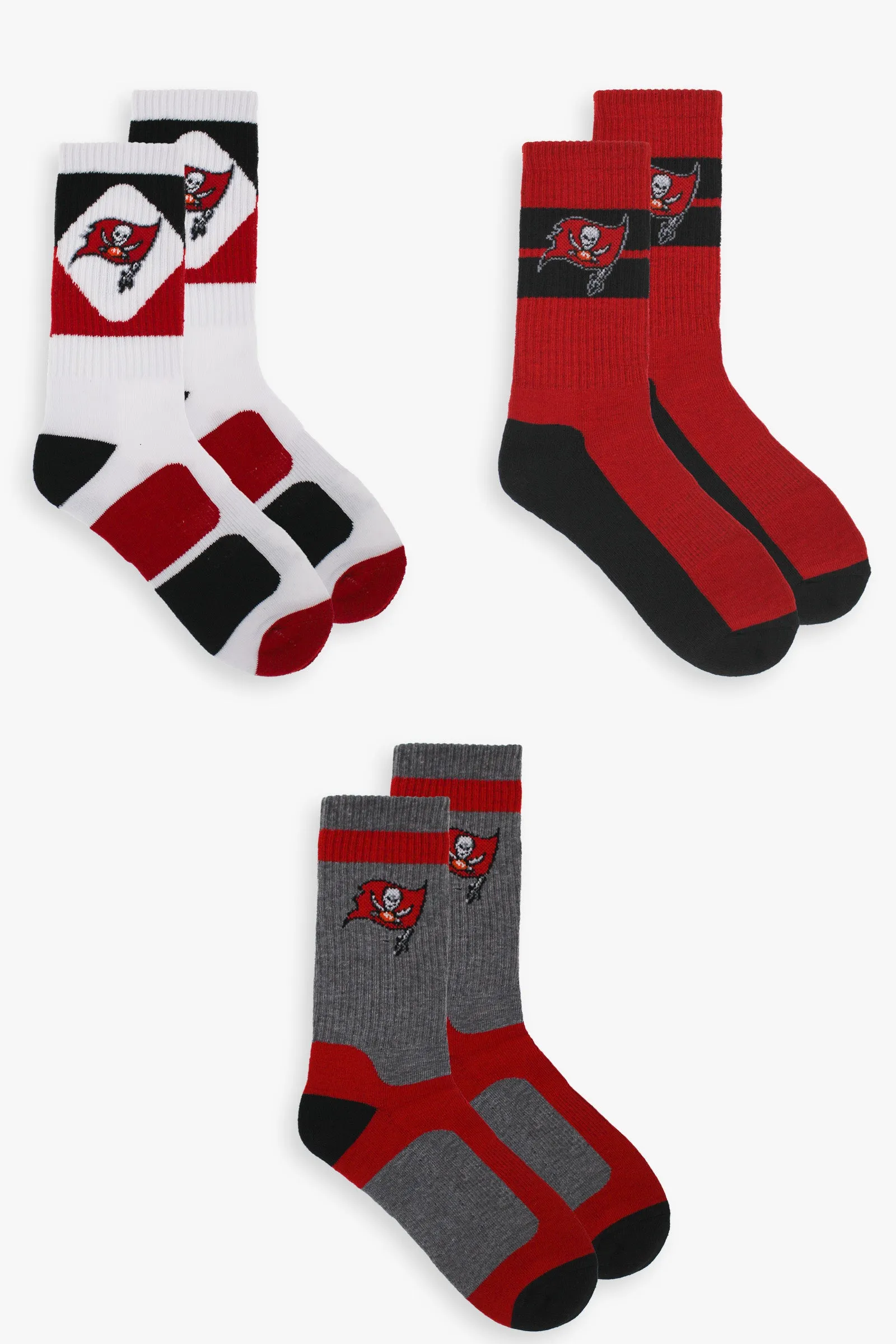 NFL Men's 3-Pack Sport Crew Fan Socks