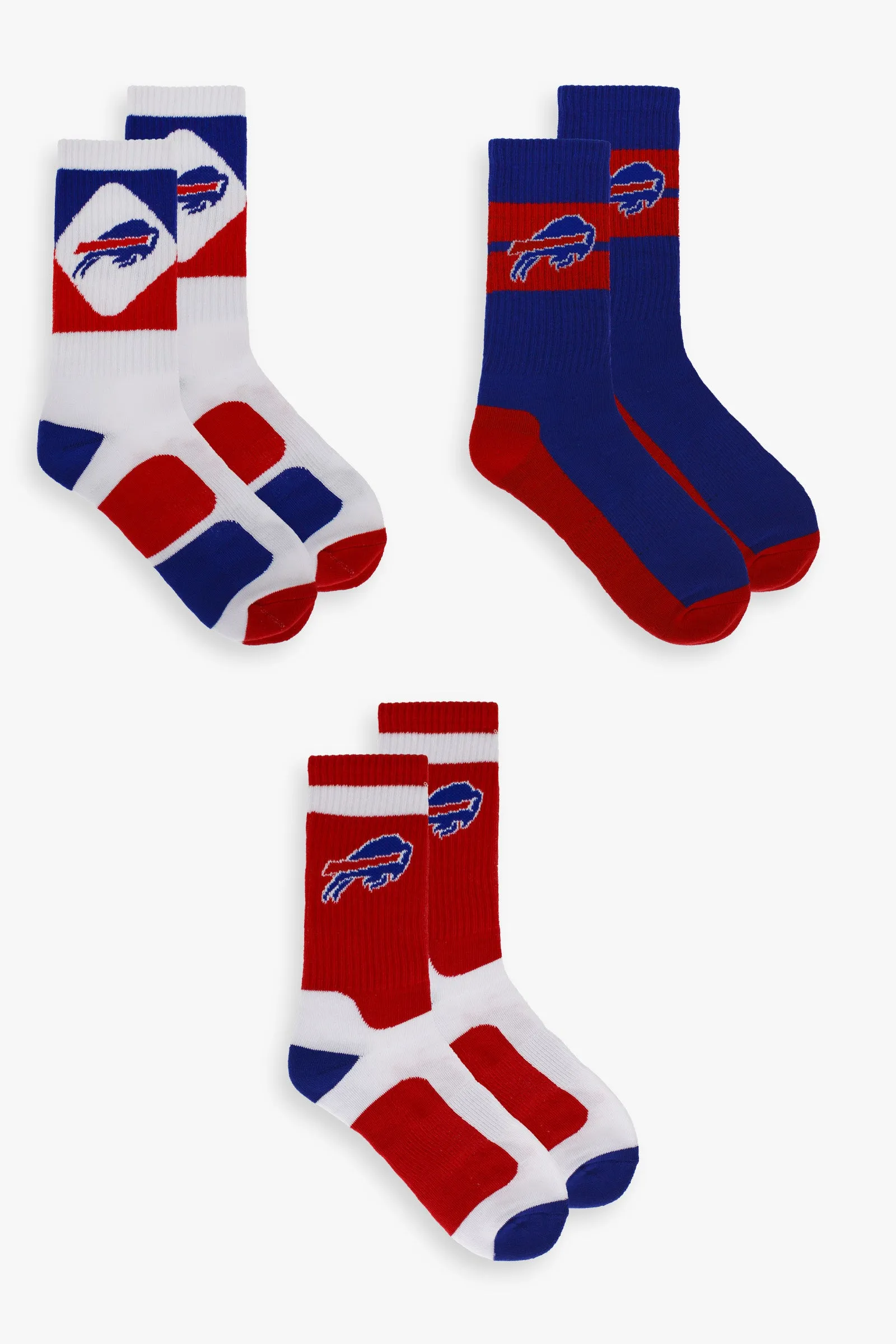 NFL Men's 3-Pack Sport Crew Fan Socks
