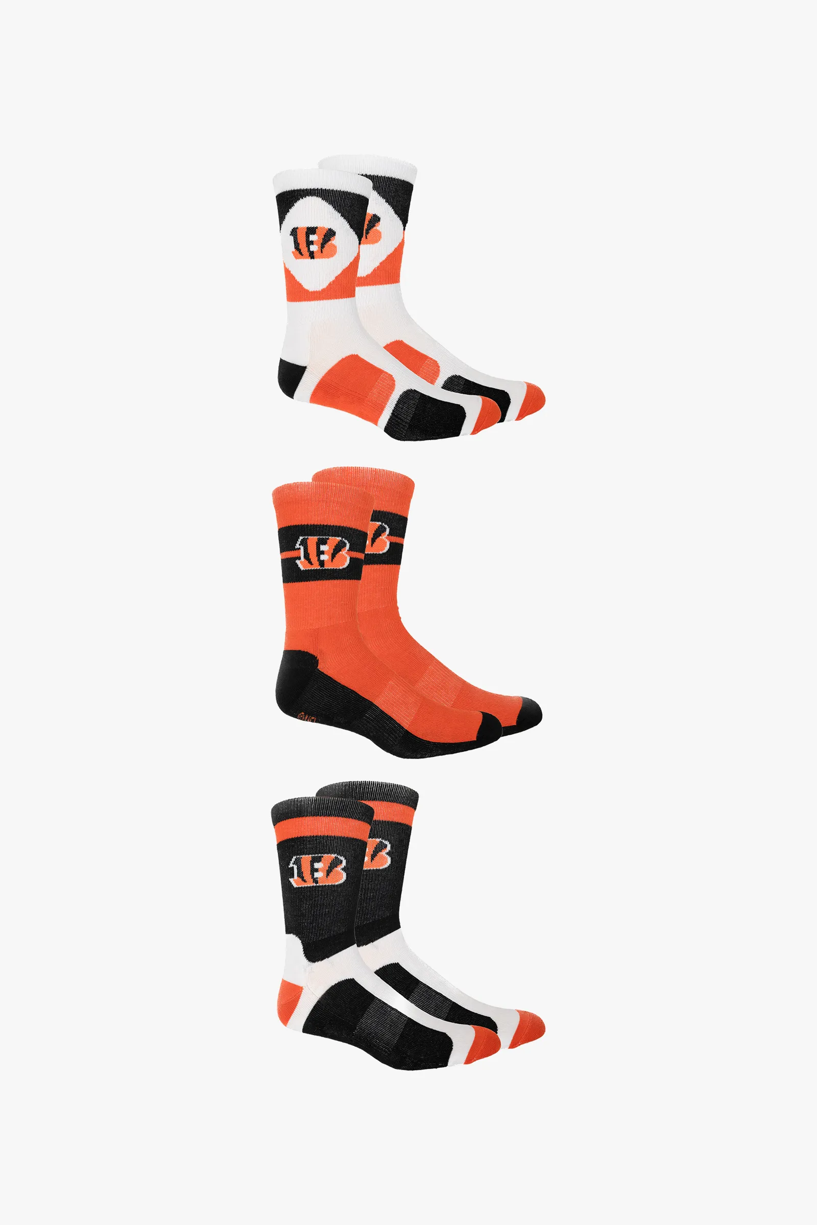 NFL Men's 3-Pack Sport Crew Fan Socks